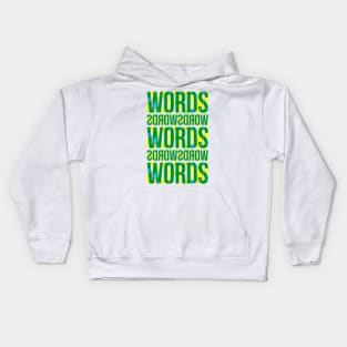 Words Typography Stack (Blue Yellow Green) Kids Hoodie